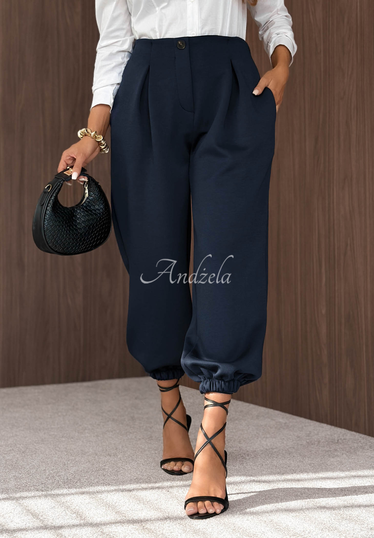 Viskosehose mit Bündchen What You Wanted Dunkelblau