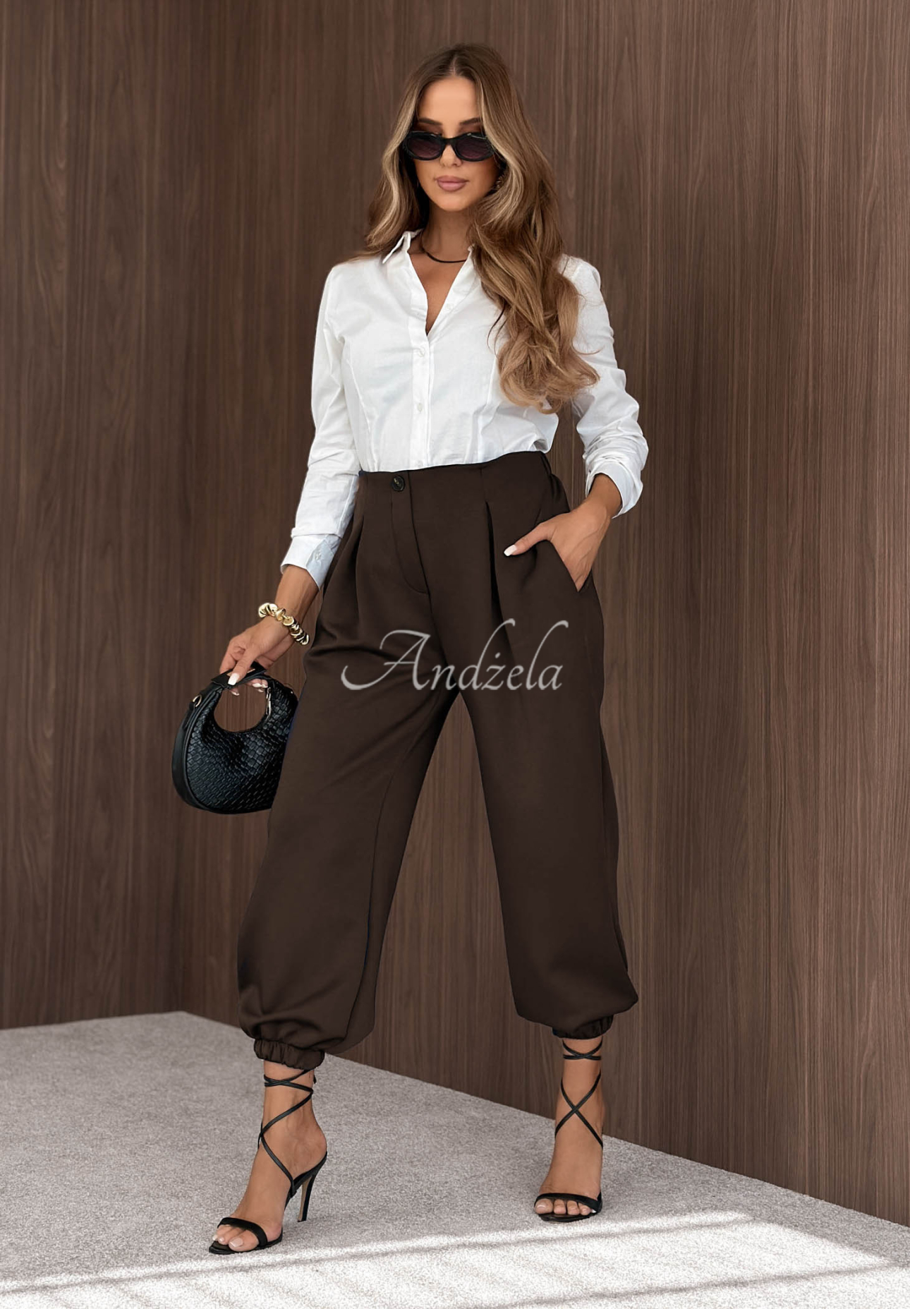 Viskosehose mit Bündchen What You Wanted Schokoladenbraun