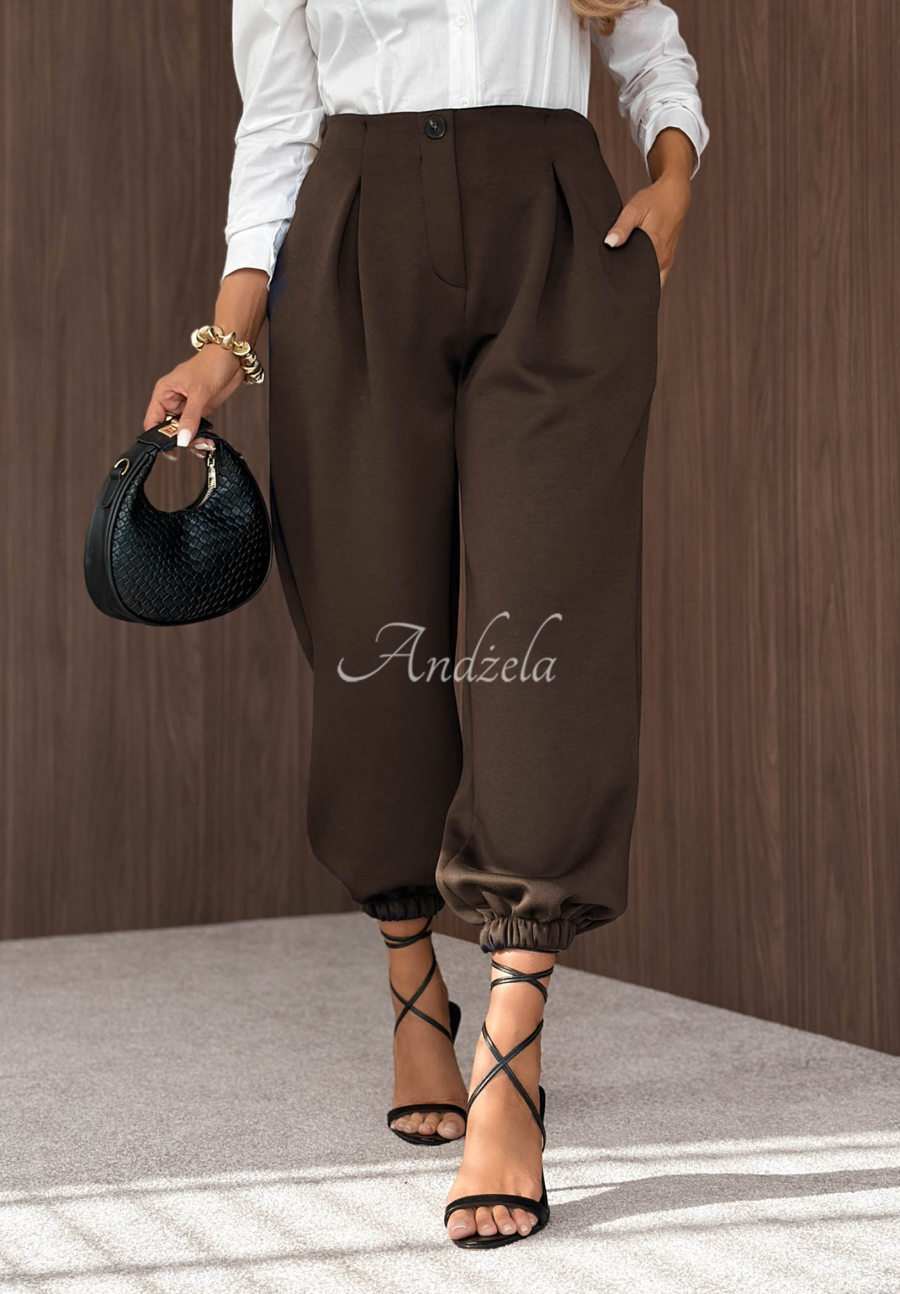 Viskosehose mit Bündchen What You Wanted Schokoladenbraun