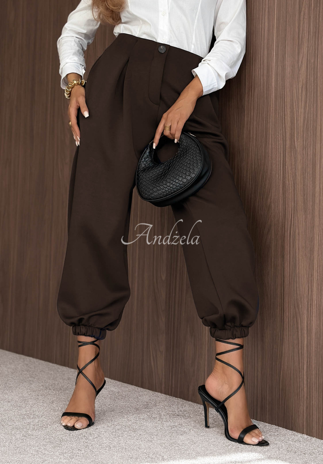 Viskosehose mit Bündchen What You Wanted Schokoladenbraun
