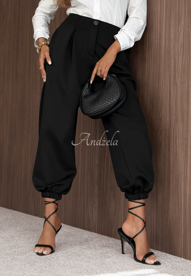 Viskosehose mit B&uuml;ndchen What You Wanted Schwarz