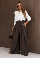 Elegancka Hemd z falbankami Timeless Muse Weiß