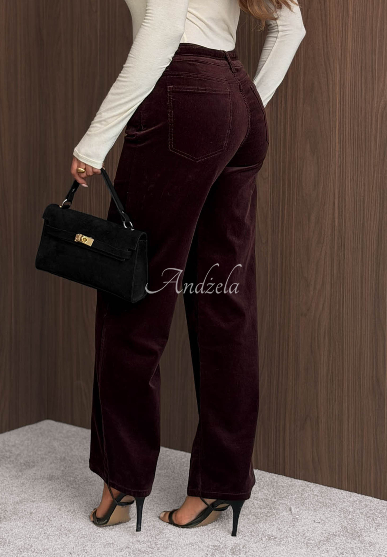 Cordhose mit Gürtel Everyday Icons Schokoladenbraun
