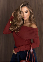 Bluse longsleeve z odkrytymi ramionami Rain Romance Ecru