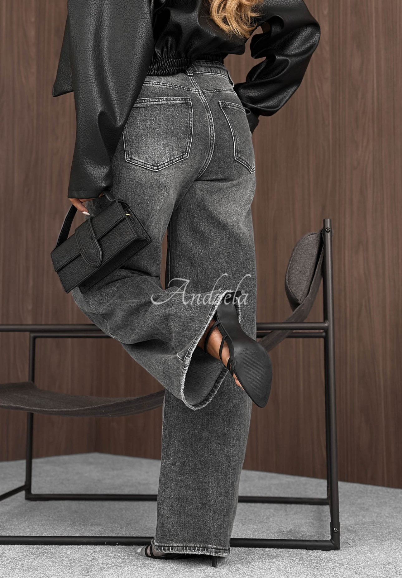 Jeanshose wide leg Cloudy Mood Grau