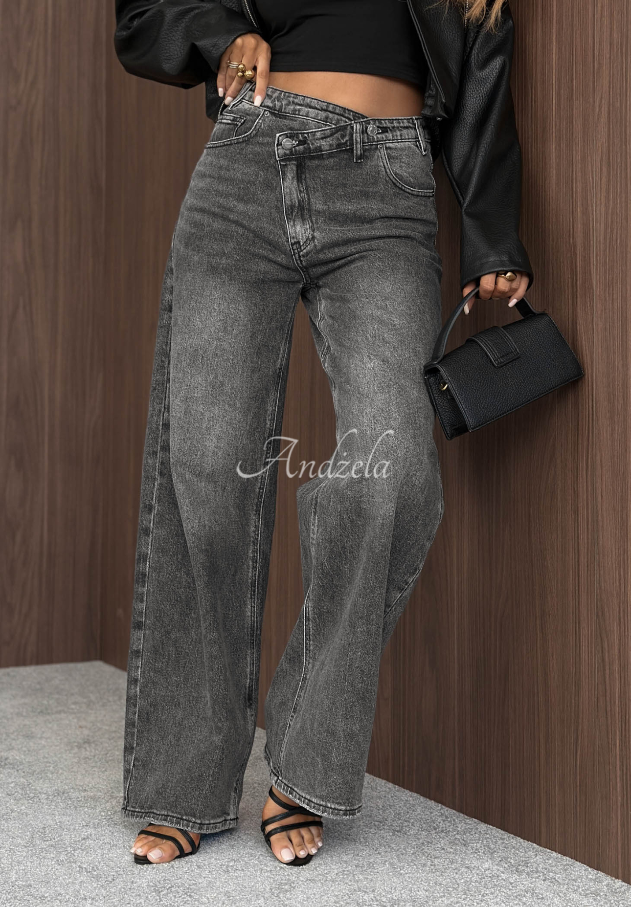 Jeanshose wide leg Cloudy Mood Grau