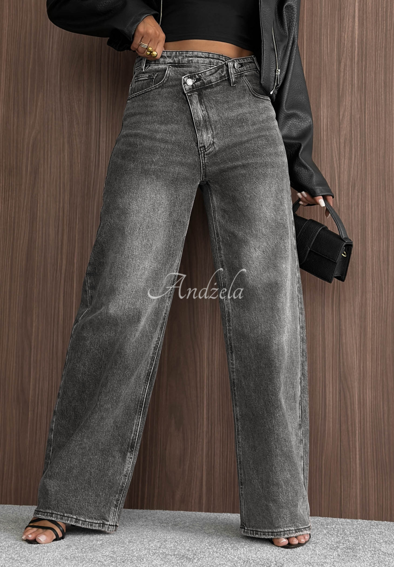 Jeanshose wide leg Cloudy Mood Grau