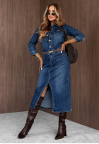 Jeans Kleid midi Maple Sunset Blau