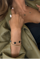 Armband z kwiatuszkami Golden Flora Gold-Weiß