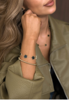 Armband z kwiatuszkami Golden Flora Gold-Weiß
