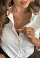 Halskette z krzyżykiem i kuleczkami Golden Beads Gold