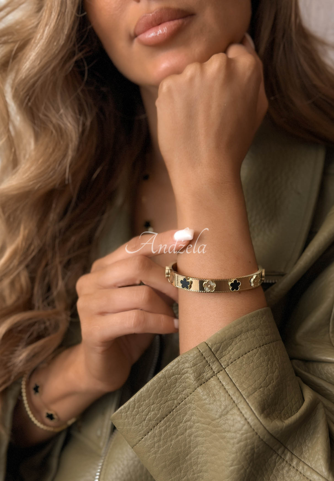 Kleeblatt-Armband Golden Essence Gold