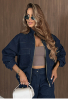 Jeans Jacke bomberka Autumn Rituals Dunkelblau