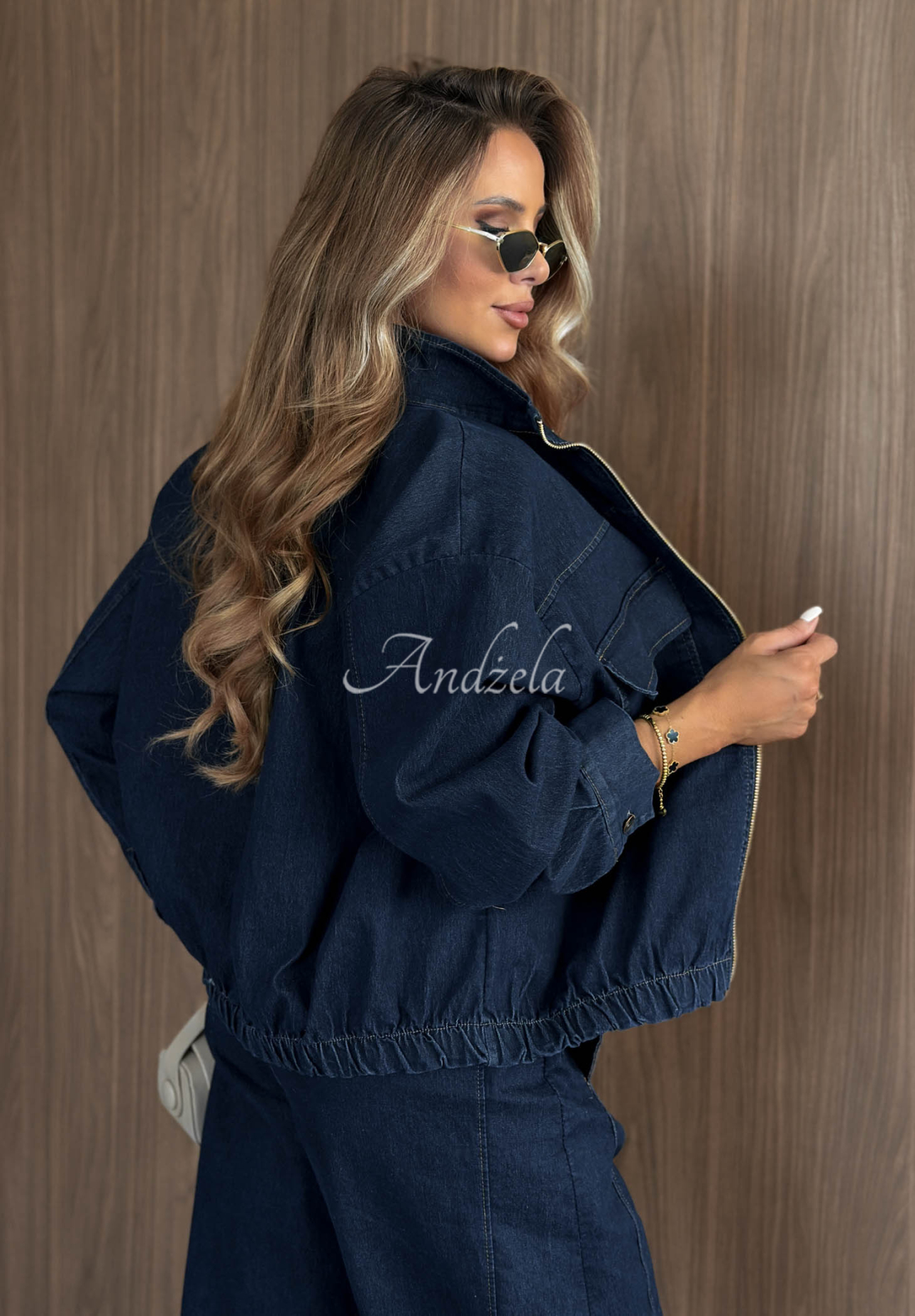 Oversize Jeansjacke Autumn Rituals dunkelblau