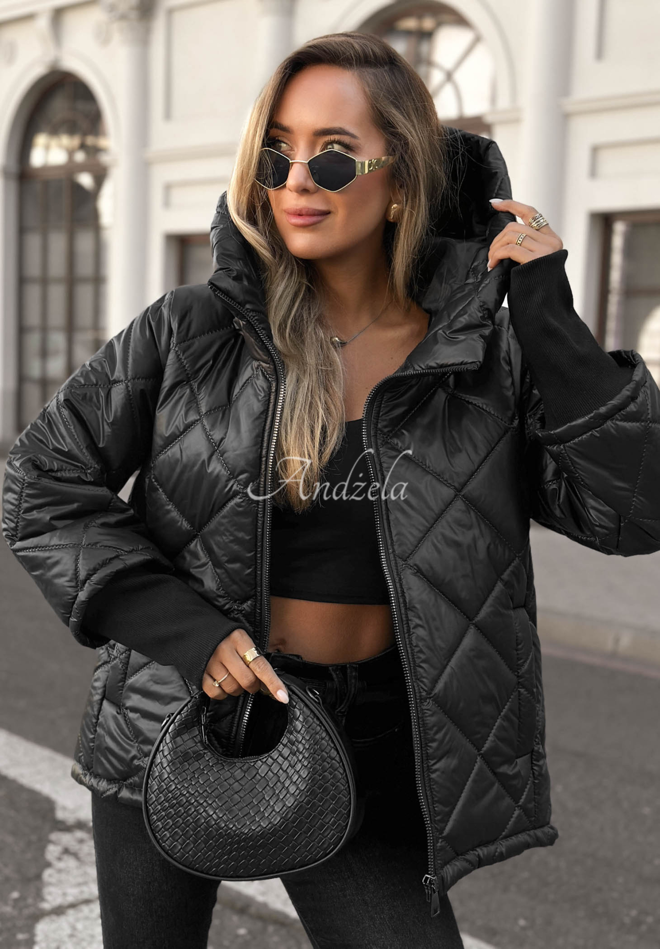 Steppjacke mit Kapuze Rainy Sunday Schwarz