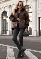 Pikowana Jacke z kapturem Rainy Sunday Burgunderrot