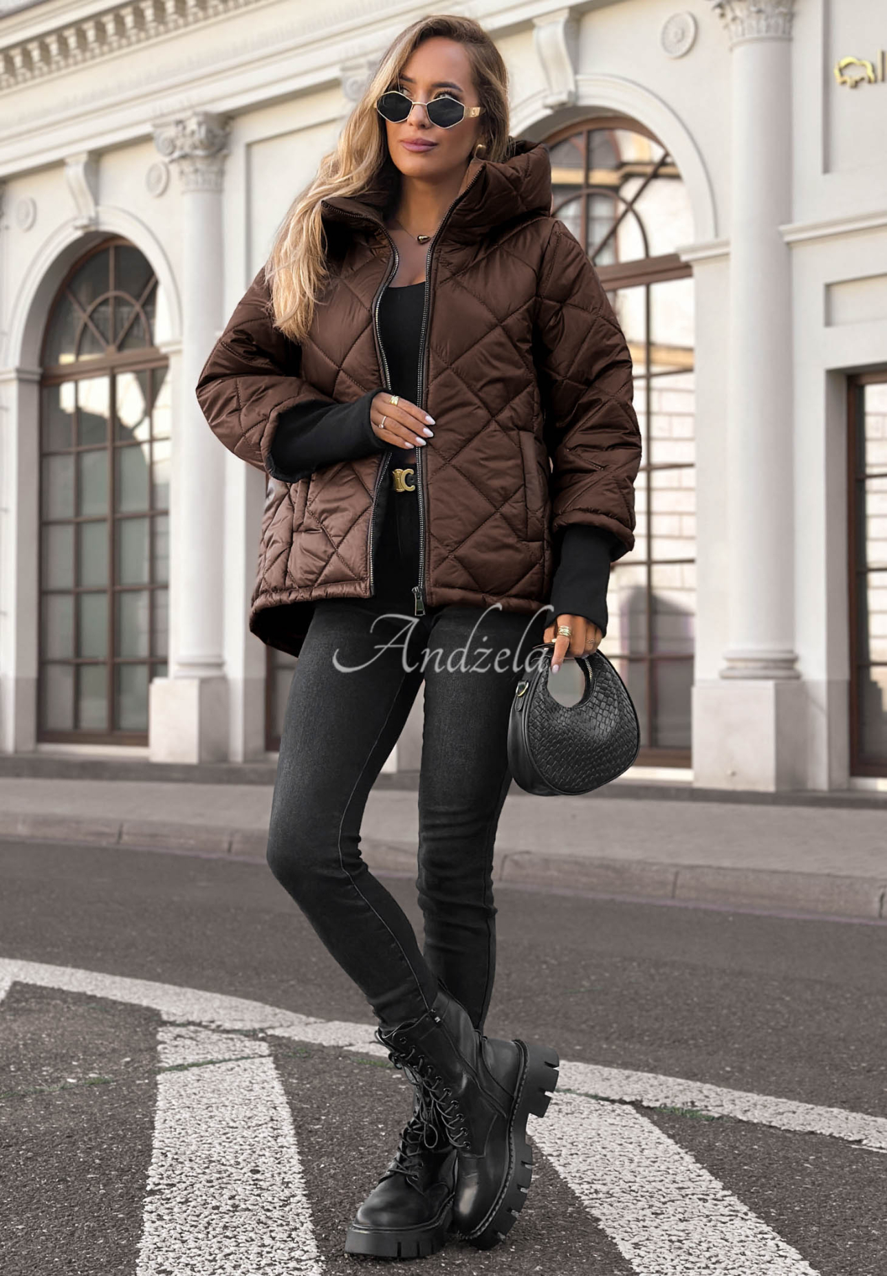 Steppjacke mit Kapuze Rainy Sunday Schokoladenbraun