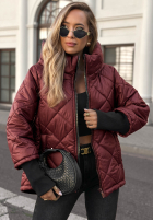 Pikowana Jacke z kapturem Rainy Sunday Burgunderrot