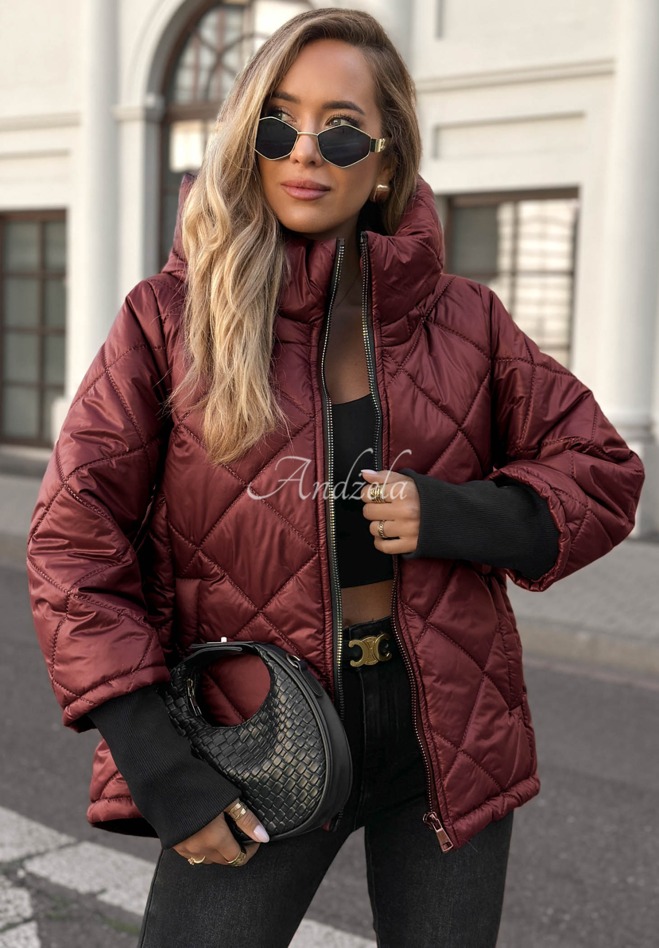 Steppjacke mit Kapuze Rainy Sunday Burgunderrot