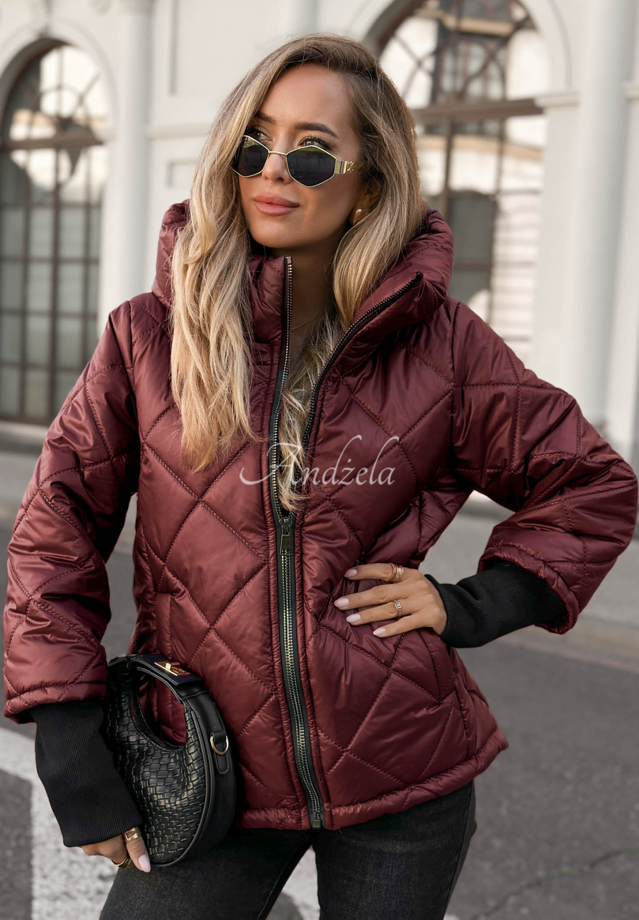 Steppjacke mit Kapuze Rainy Sunday Burgunderrot