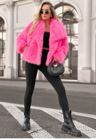 Krótkie futerko z kołnierzem Soft October Rosa
