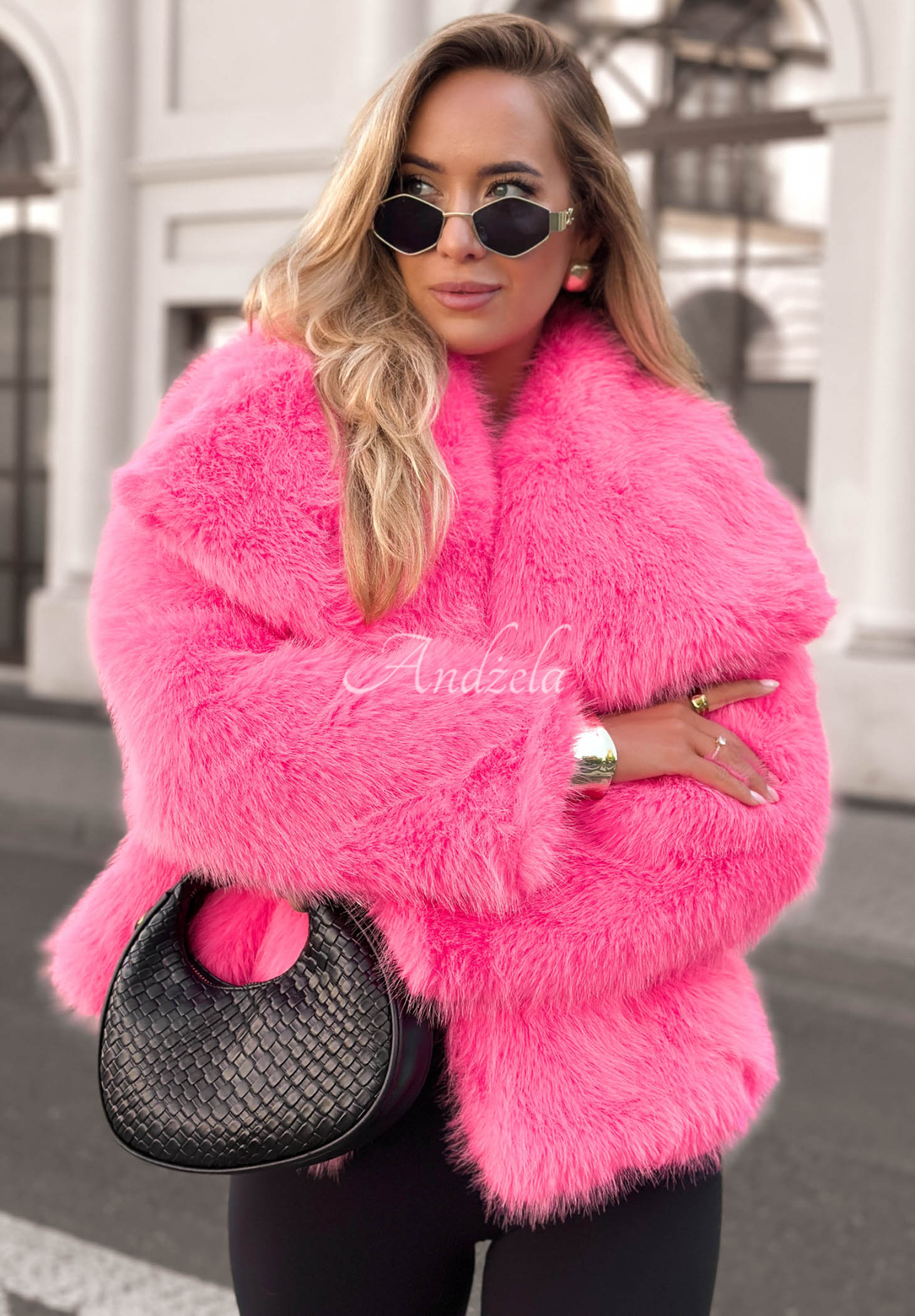 Kurzer Pelzmantel mit Kragen Soft October Rosa