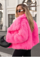 Krótkie futerko z kołnierzem Soft October Rosa