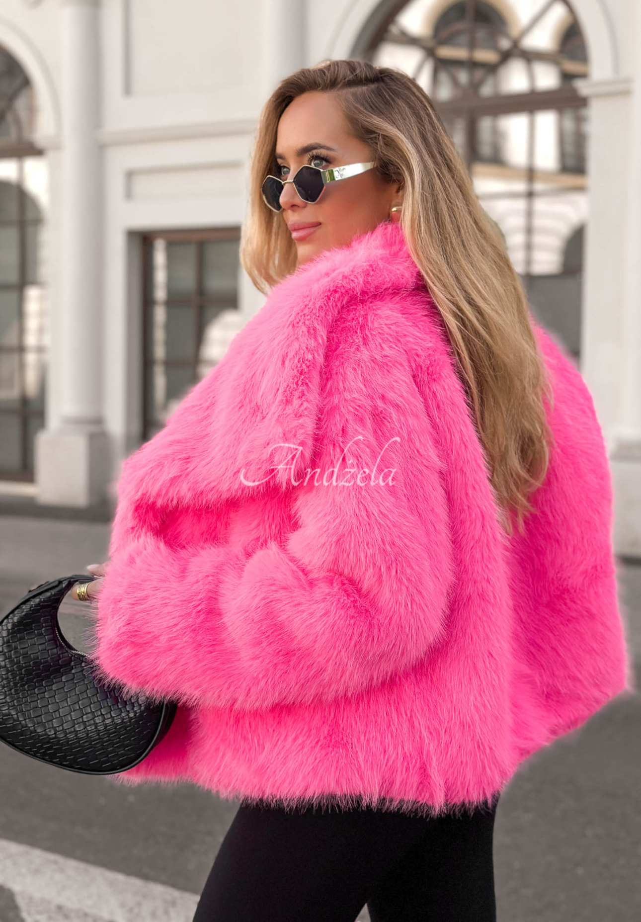 Kurzer Pelzmantel mit Kragen Soft October Rosa