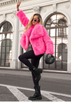 Krótkie futerko z kołnierzem Soft October Rosa