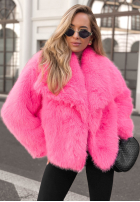 Krótkie futerko z kołnierzem Soft October Rosa