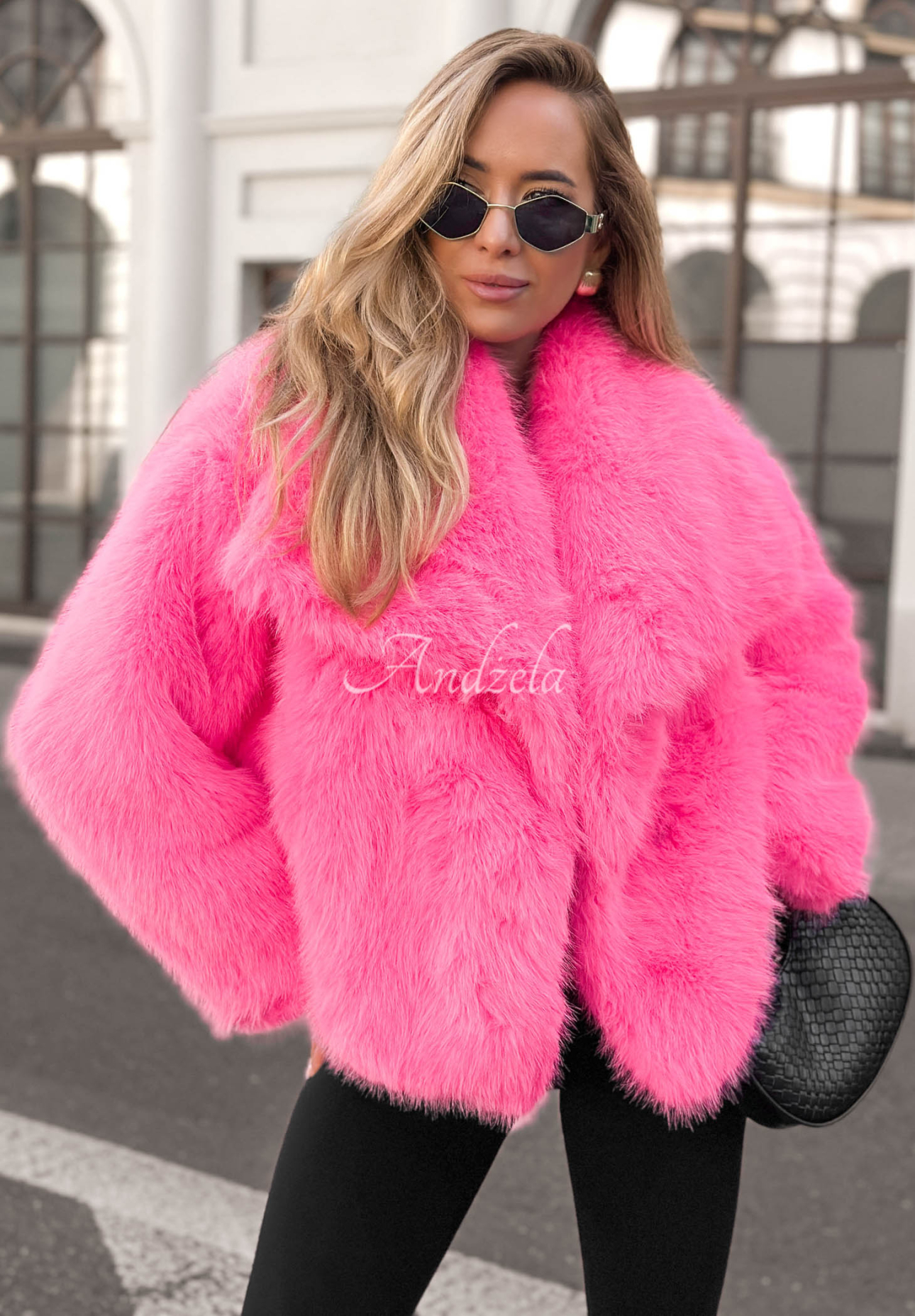 Kurzer Pelzmantel mit Kragen Soft October Rosa