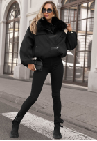 Krótka Jacke parka z futerkiem Cold North Schwarz