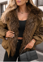 Krótka Jacke parka z futerkiem Cold North Schwarz