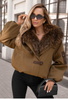 Krótka Jacke parka z futerkiem Cold North Schwarz