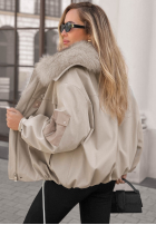 Krótka Jacke parka z futerkiem Cold North Schwarz