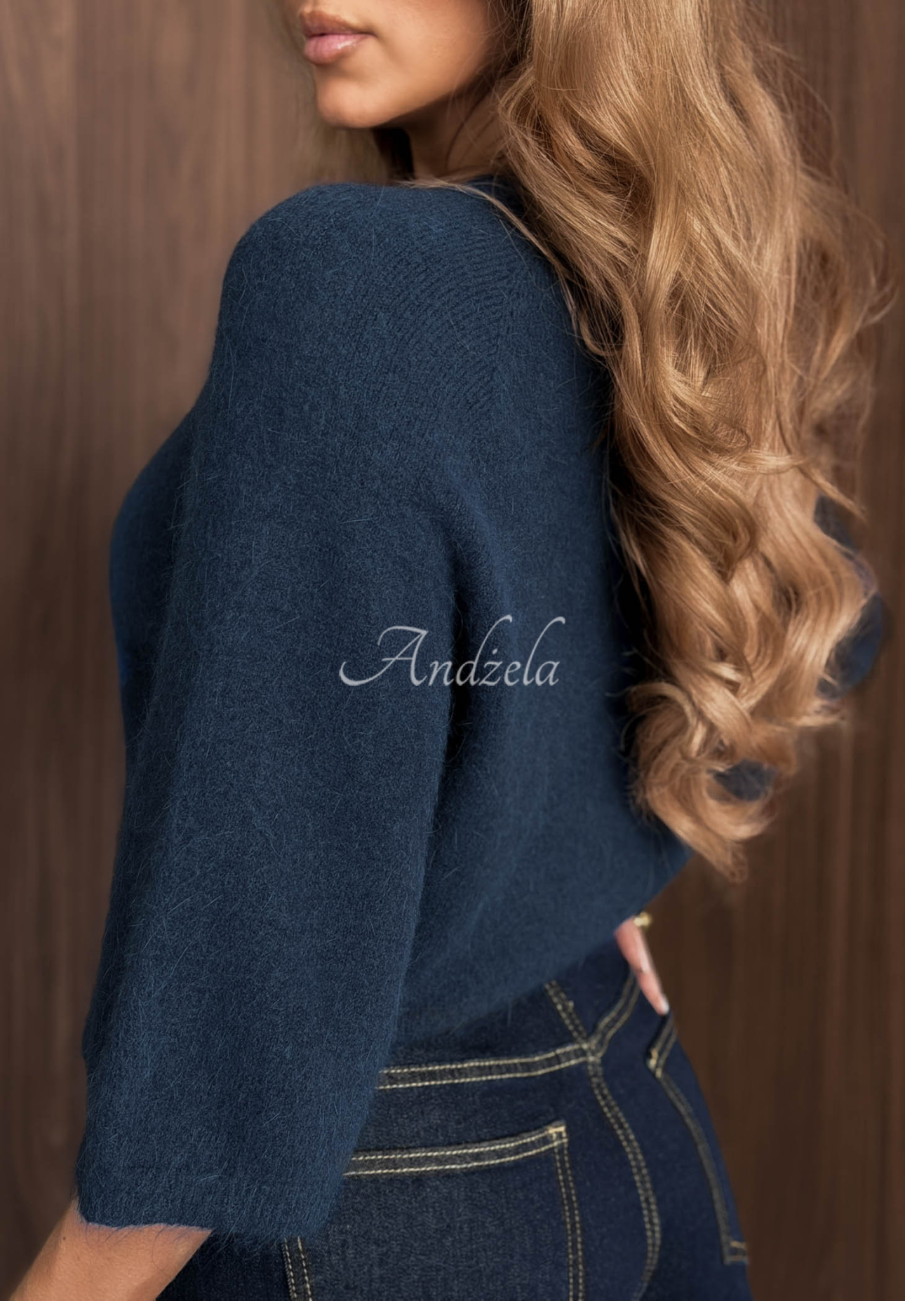 Weicher, übergroßer Woll- und Kaschmirpullover Soft Power Dunkelblau