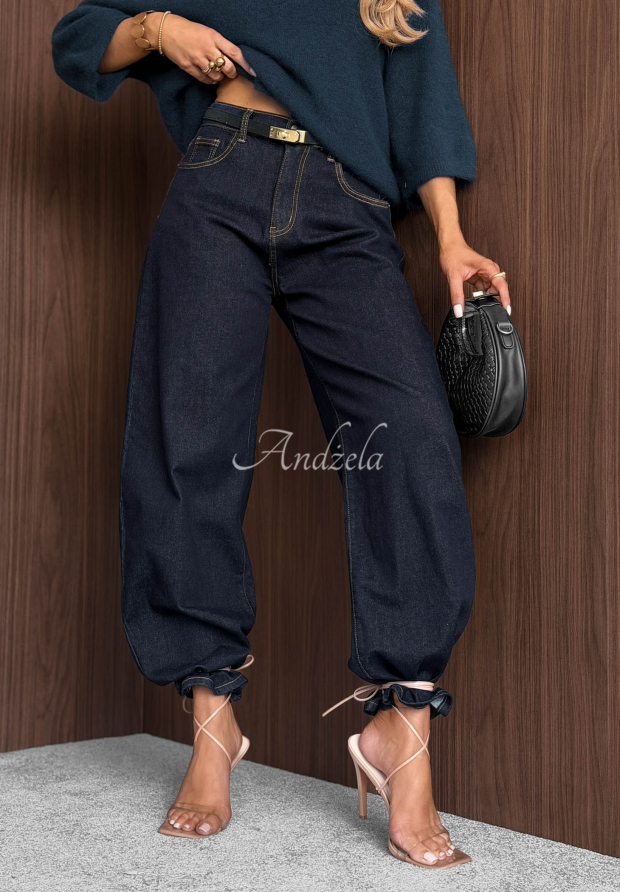 Jeanshose im Ballon-Stil Fall Ready Dunkelblau
