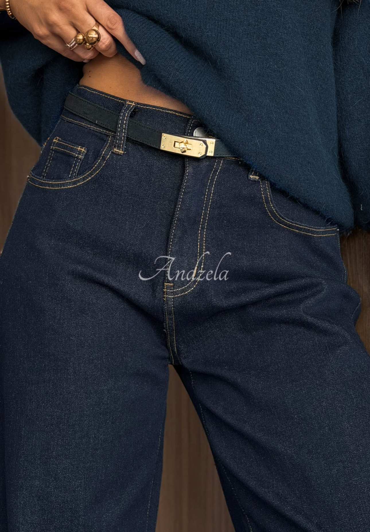 Jeanshose im Ballon-Stil Fall Ready Dunkelblau