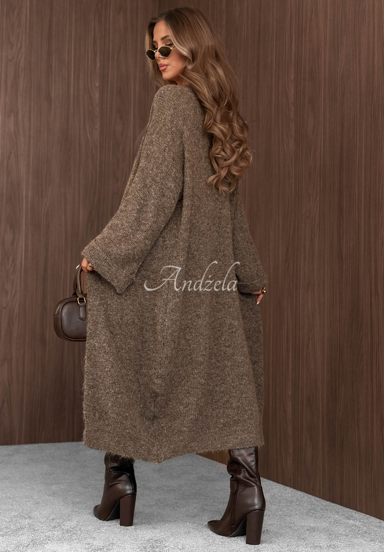 Langer Cardigan Cozy Haven Schokoladenbraun