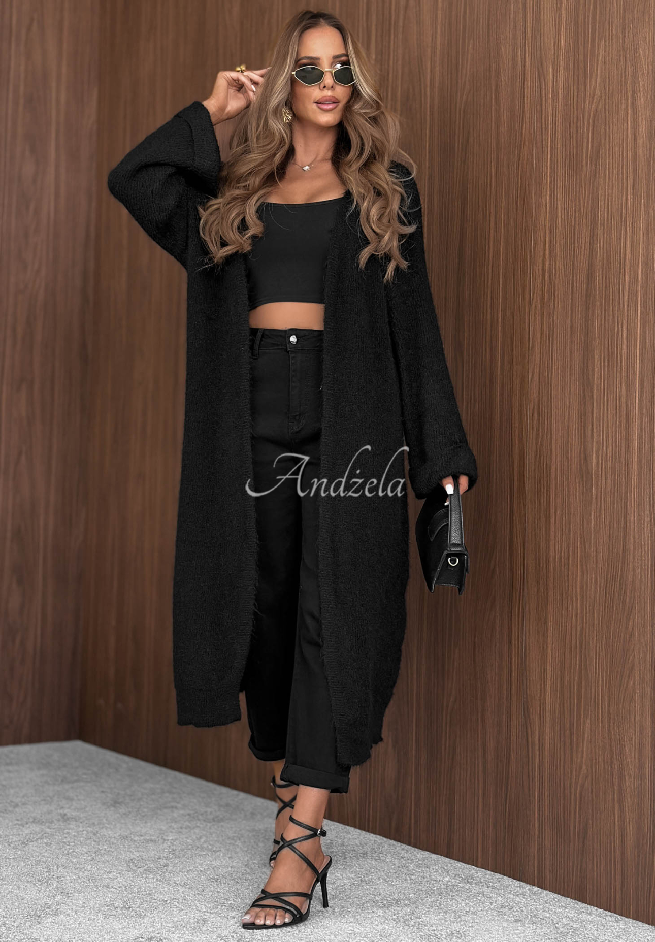 Langer Cardigan Cozy Haven Schwarz