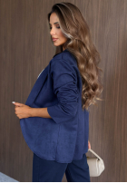 Klassisch Blazer bez zapięcia Flawless Style Schwarz