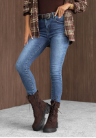 Hose Jeans skinny z paskiem Let Me See Blau
