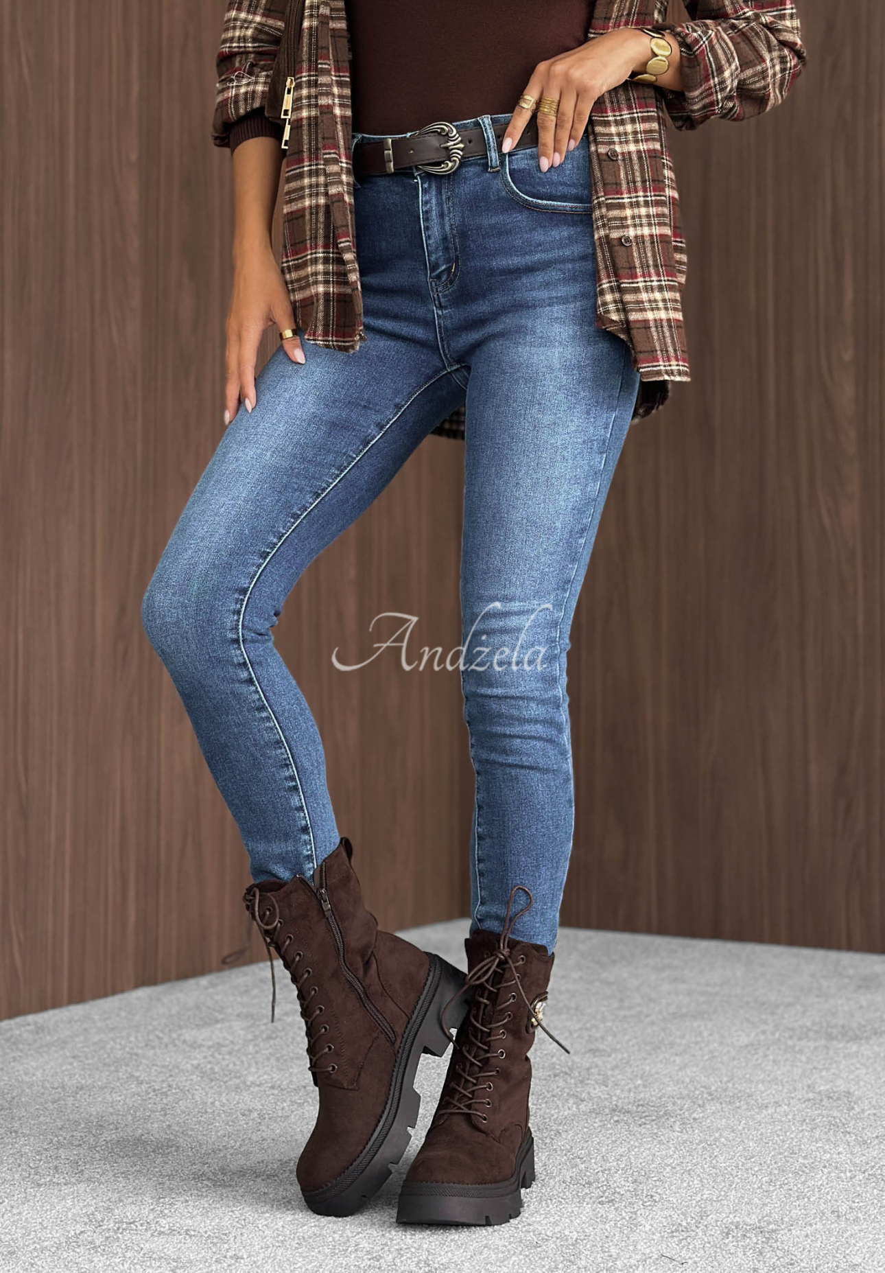 Skinny Jeans mit Gürtel Let Me See Blau