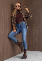 Hose Jeans skinny z paskiem Let Me See Blau