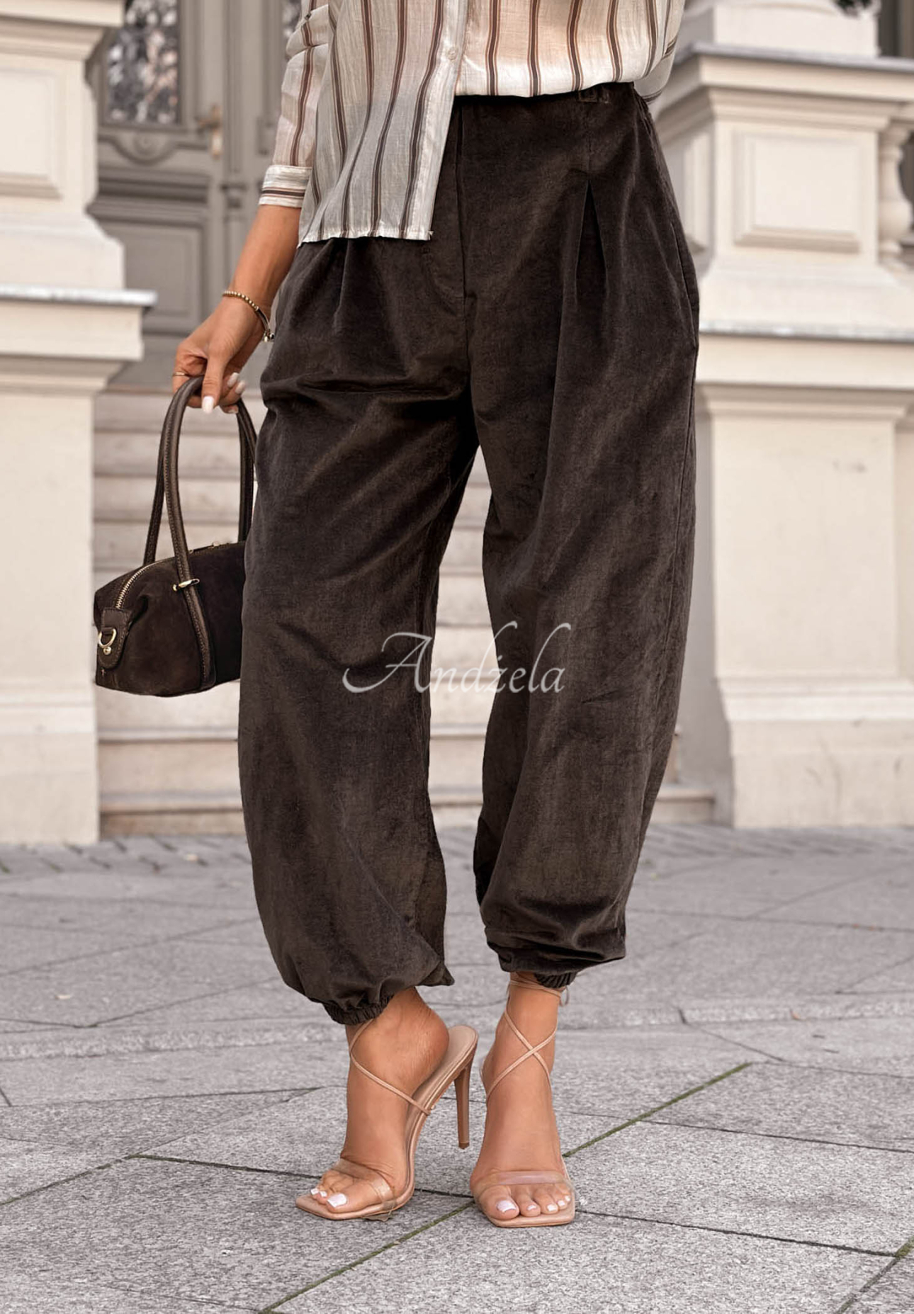 Samt-Jogginghose aus Baumwolle September Edit Schokoladenbraun