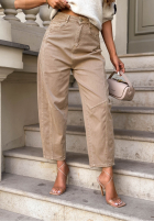 Hose Jeans mom fit z paskiem Never Change Beige