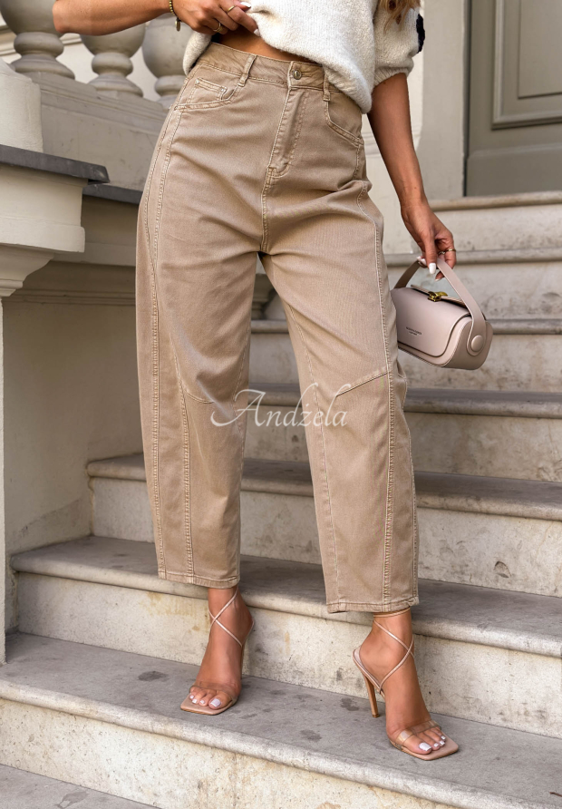 Ballonjeans mit Ziern&auml;hten Never Change Camel