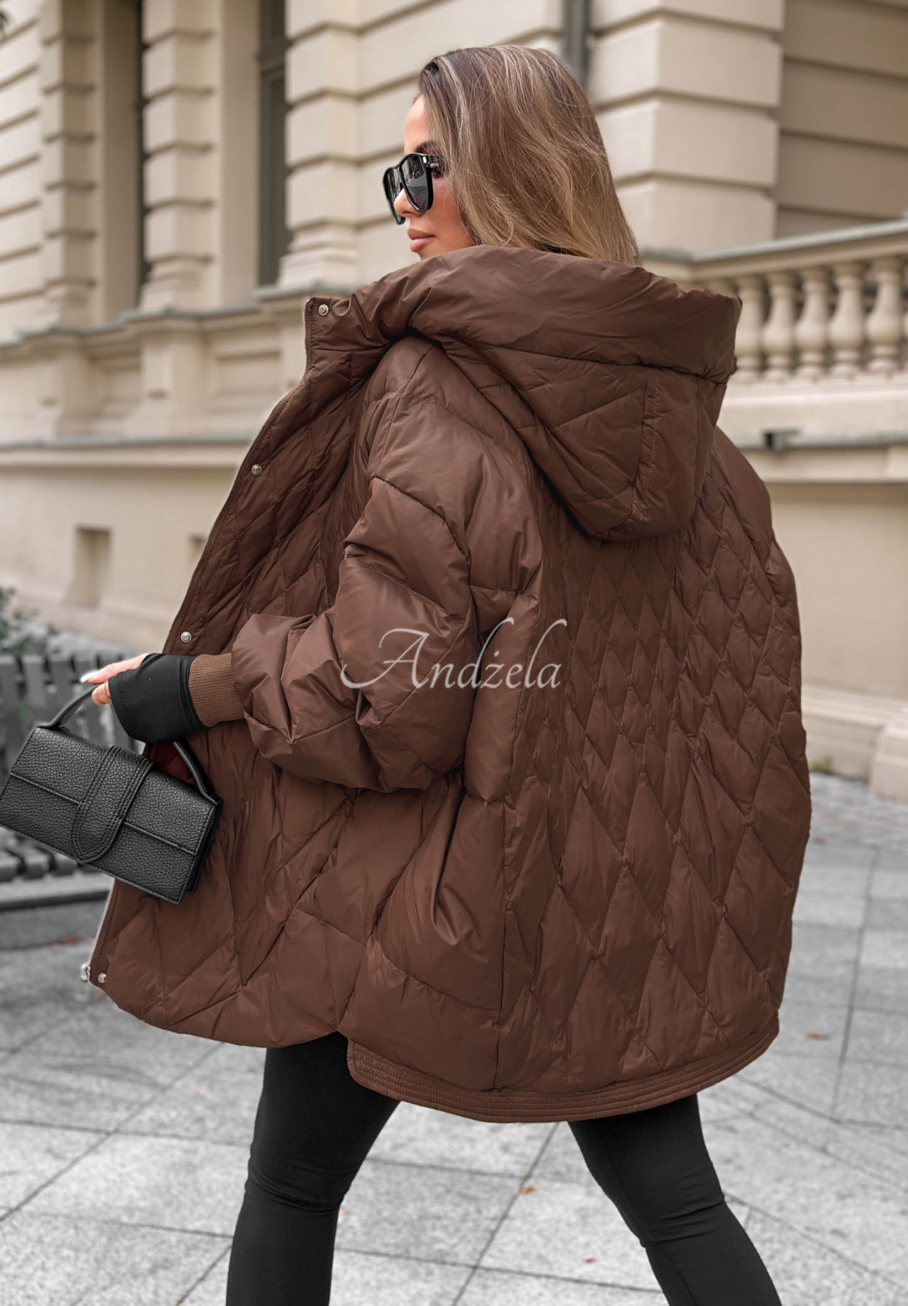 Daunenjacke mit Kapuze Amber Frost Schokoladenbraun