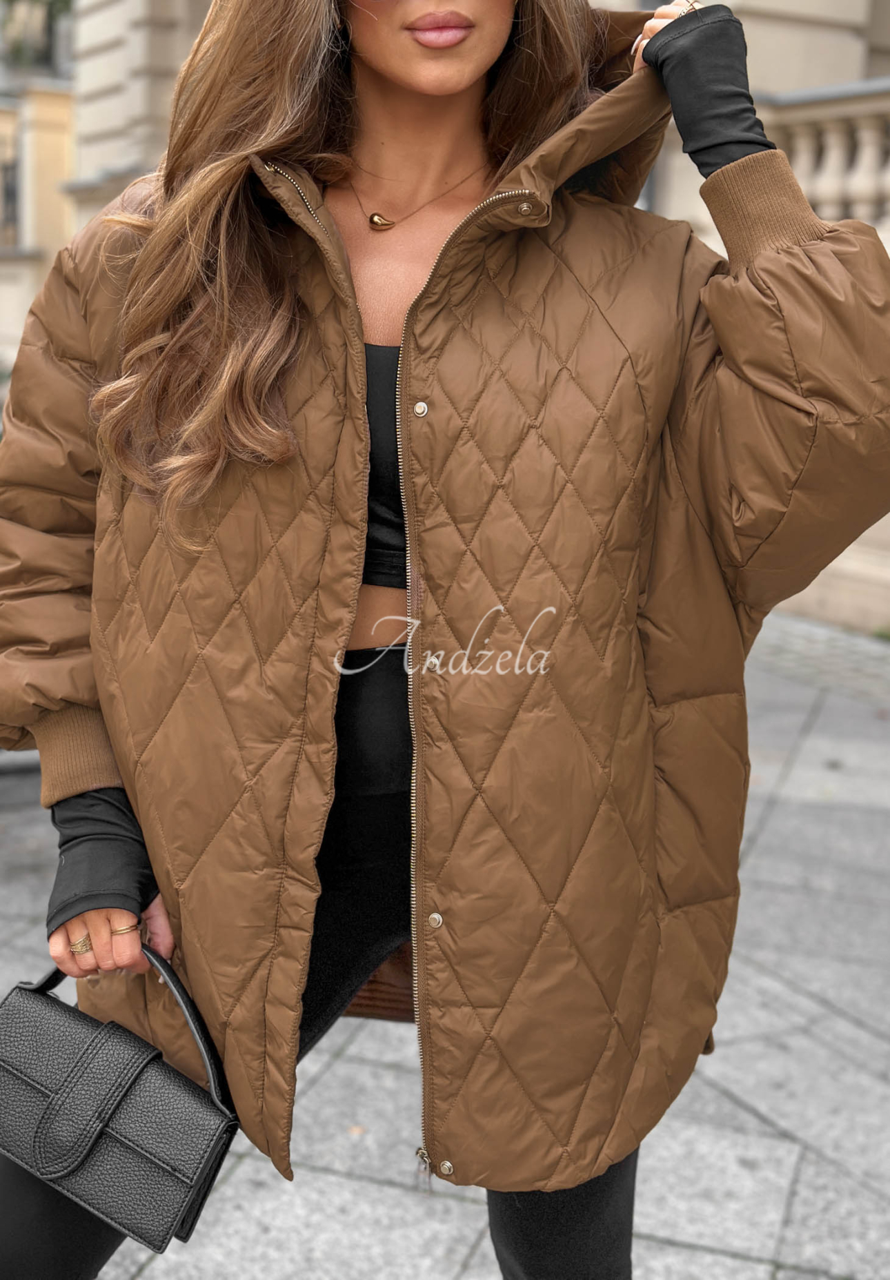 Daunenjacke mit Kapuze Amber Frost Beige