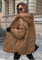 Pikowana Jacke puchowa z kapturem Amber Frost Schokoladenbraun